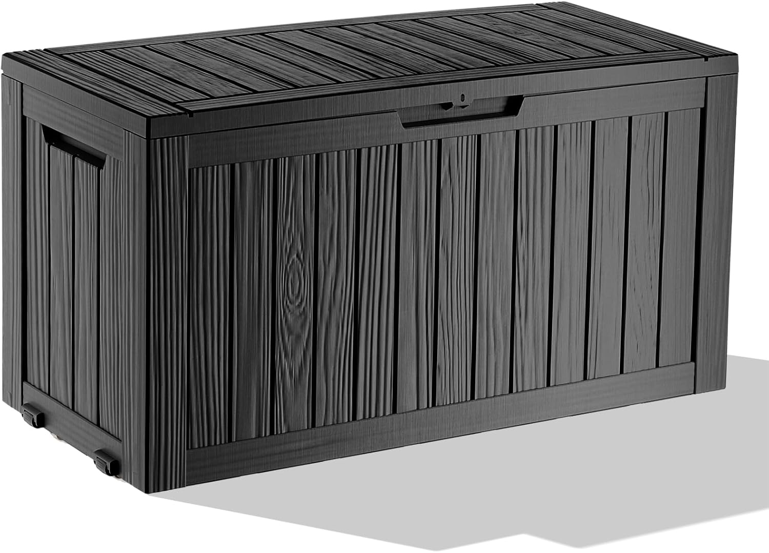 150 Gallon Waterproof Outdoor Storage Box,Resin Deck Box,Lockable Outside Storage Box Container for Patio Furniure,Garden,Tools (150 Gallon,Black)