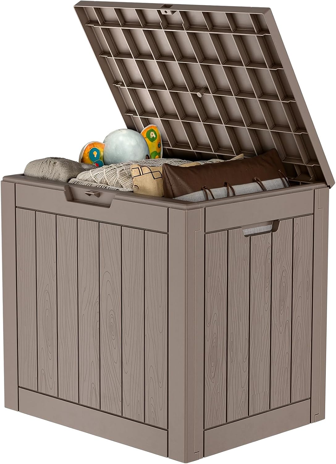 150 Gallon Waterproof Outdoor Storage Box,Resin Deck Box,Lockable Outside Storage Box Container for Patio Furniure,Garden,Tools (150 Gallon,Black)