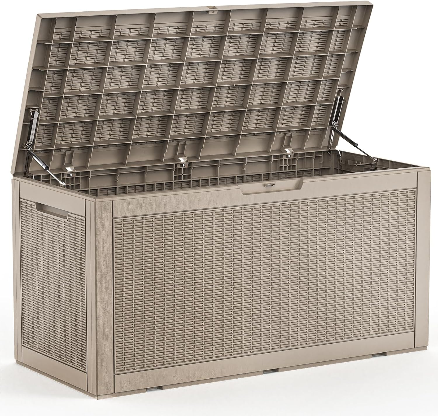 150 Gallon Waterproof Outdoor Storage Box,Resin Deck Box,Lockable Outside Storage Box Container for Patio Furniure,Garden,Tools (150 Gallon,Black)